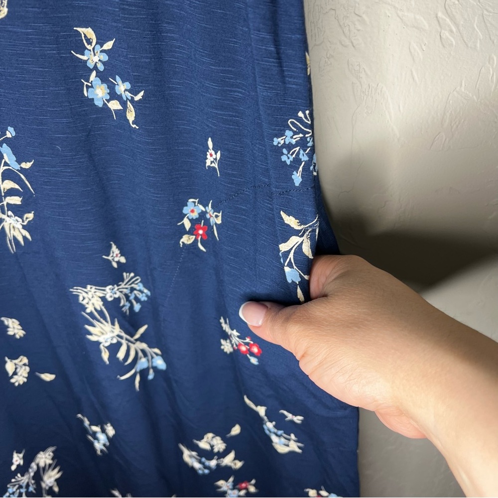 NWT J.‎ Jill Navy Blue Floral Perfect Summer Maxi Dress - Picture 10 of 13